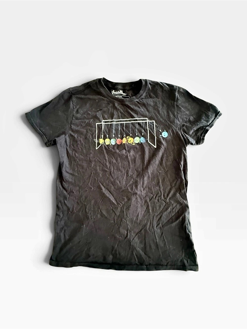 Threadless Planet System Graphic Tee Black Size Medium